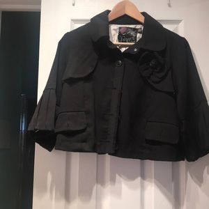 Black short sweater jacket